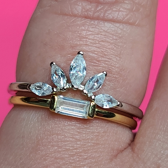 925 Sterling Silver Crown Ring Enhancer Marquise - Picture 8 of 16